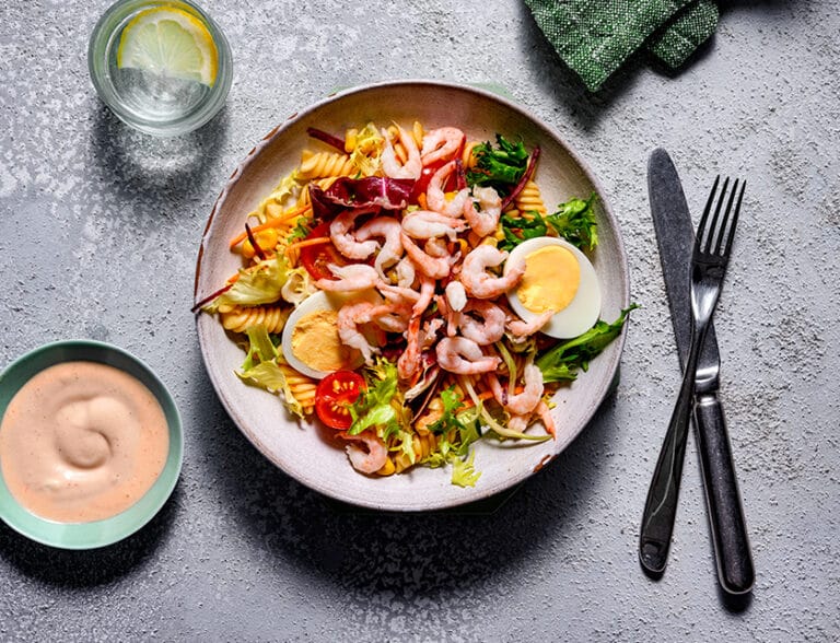 Pastasallad med räkor