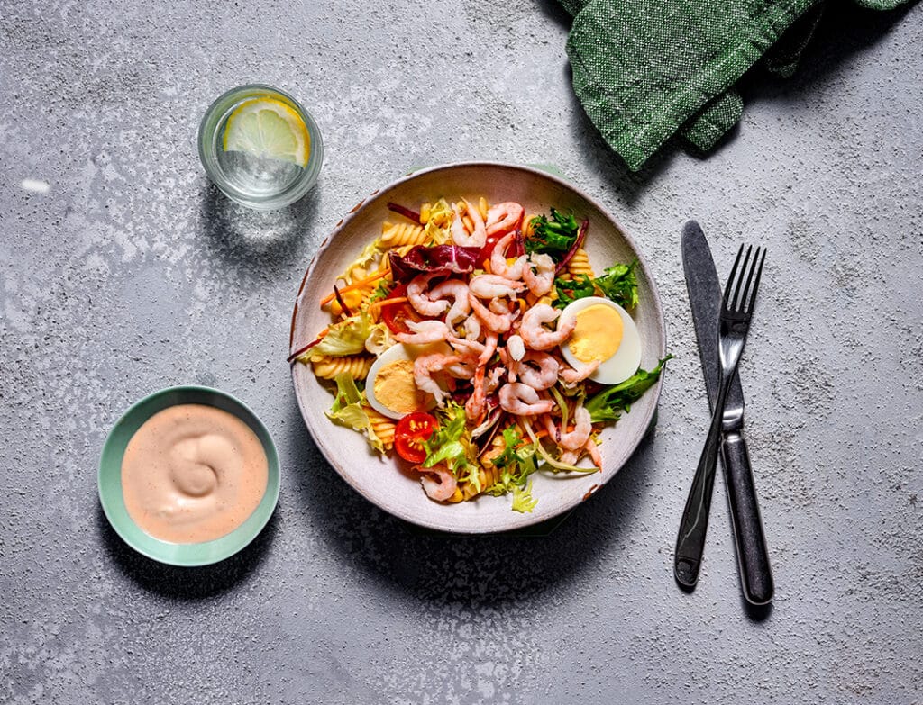 Pastasallad med räkor